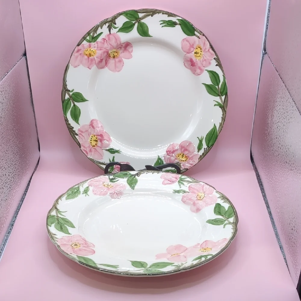Vintage (2) Two Franciscan Desert Rose Earthenware Dinner Plates 10 5/8